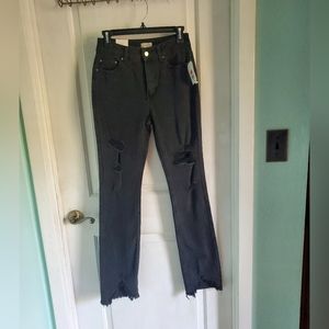 Wonderly Women's Black Mid Rise Slim Flare Jeans